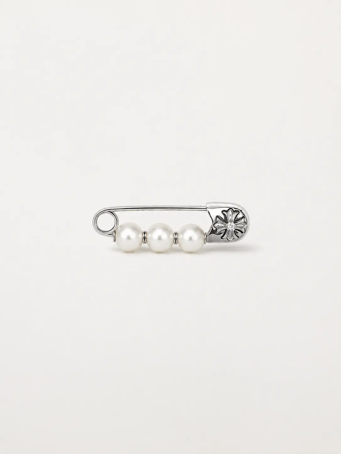 Pearl Safety Pin Brooch