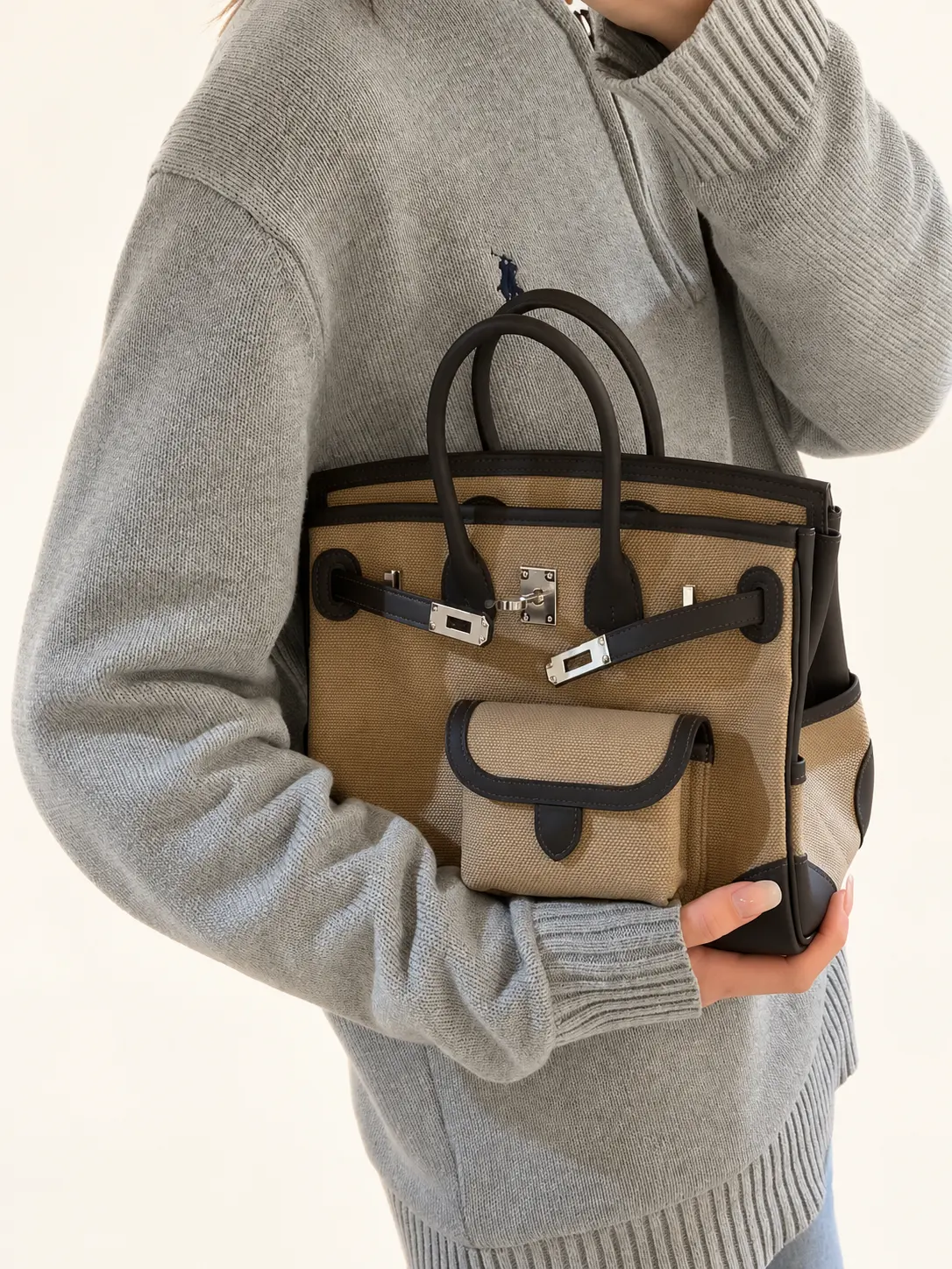 Birkin Cargo Canvas & Leather Bag