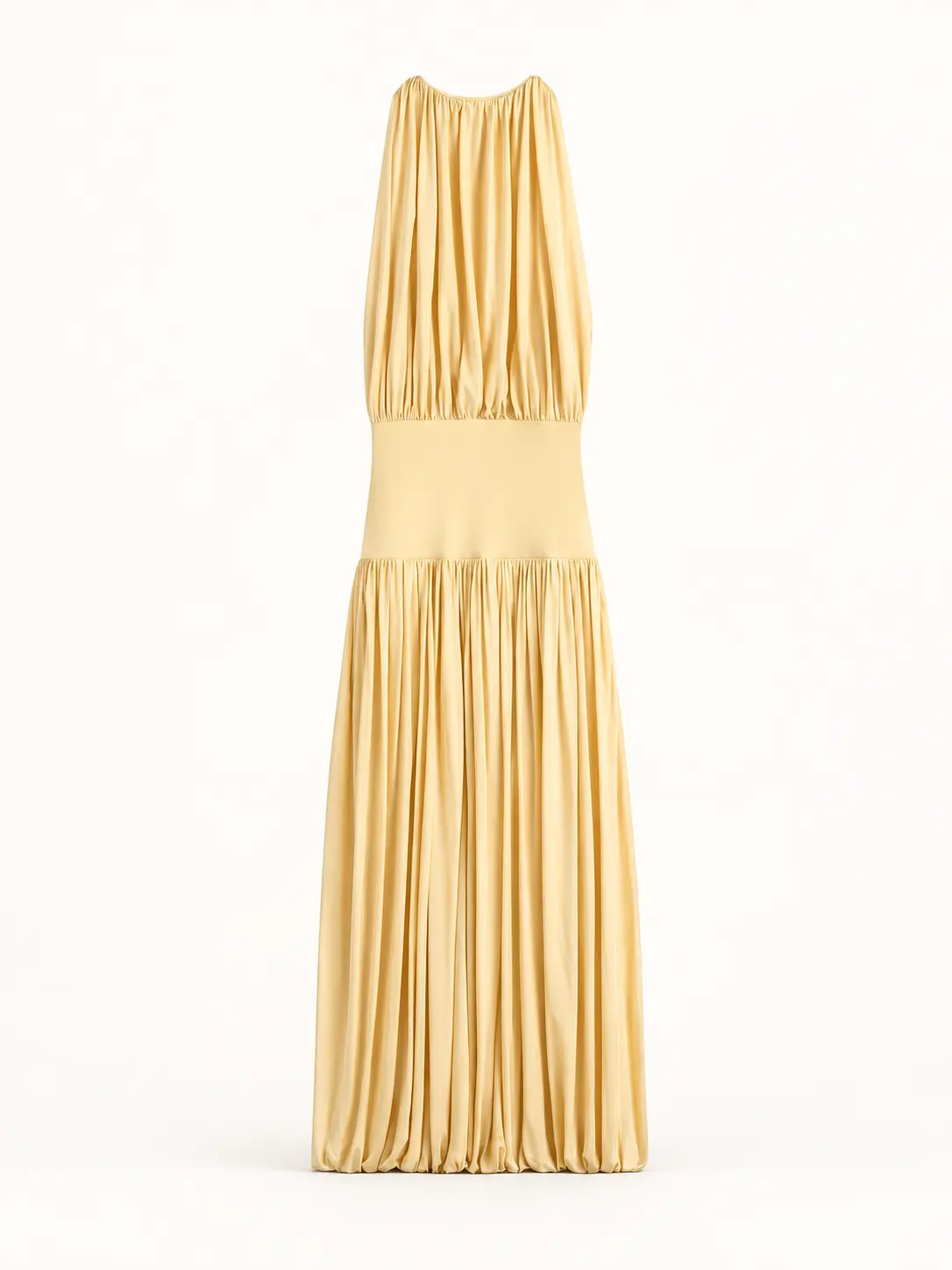 Yellow Draped Maxi Dress