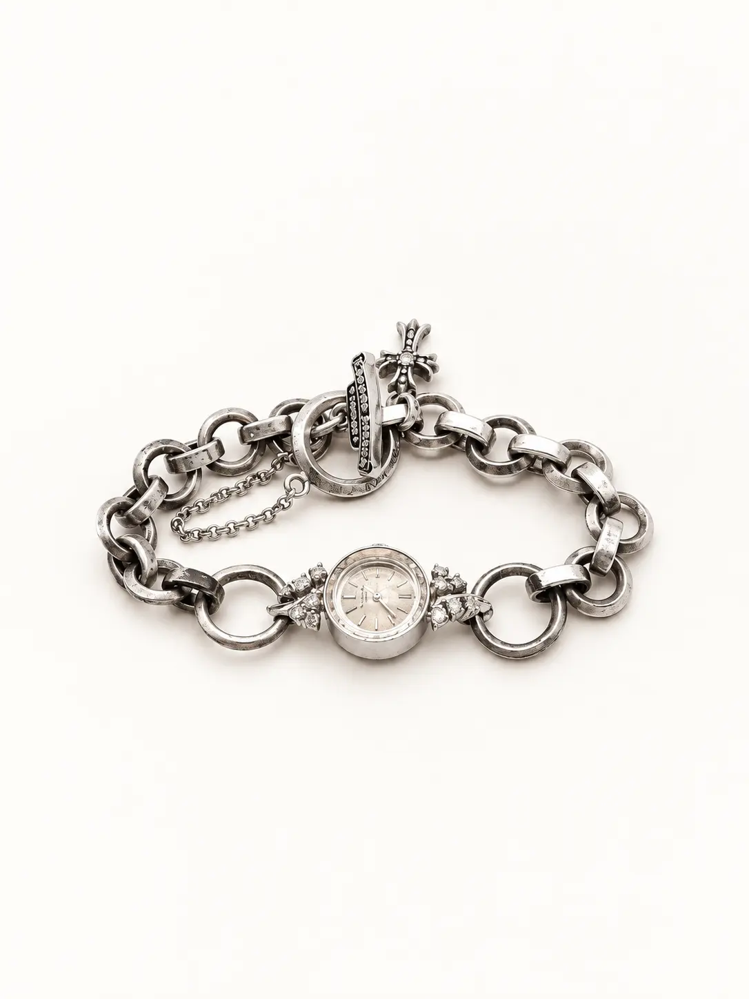 Vintage Silver Chain Watch