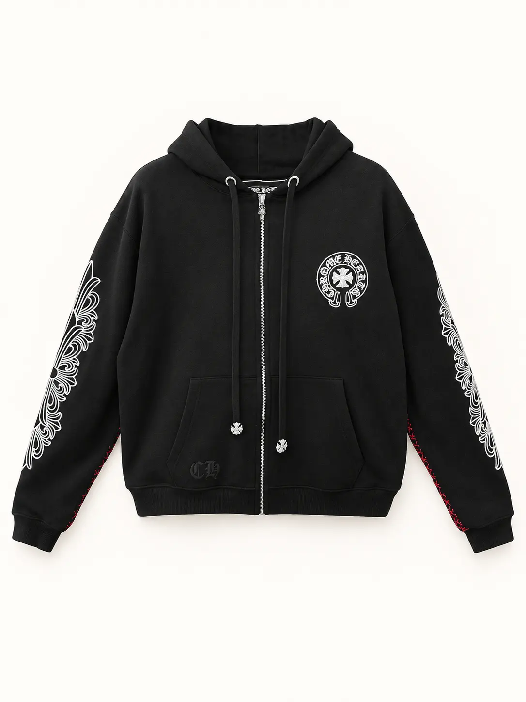 Cross Logo Beaded Hoodie