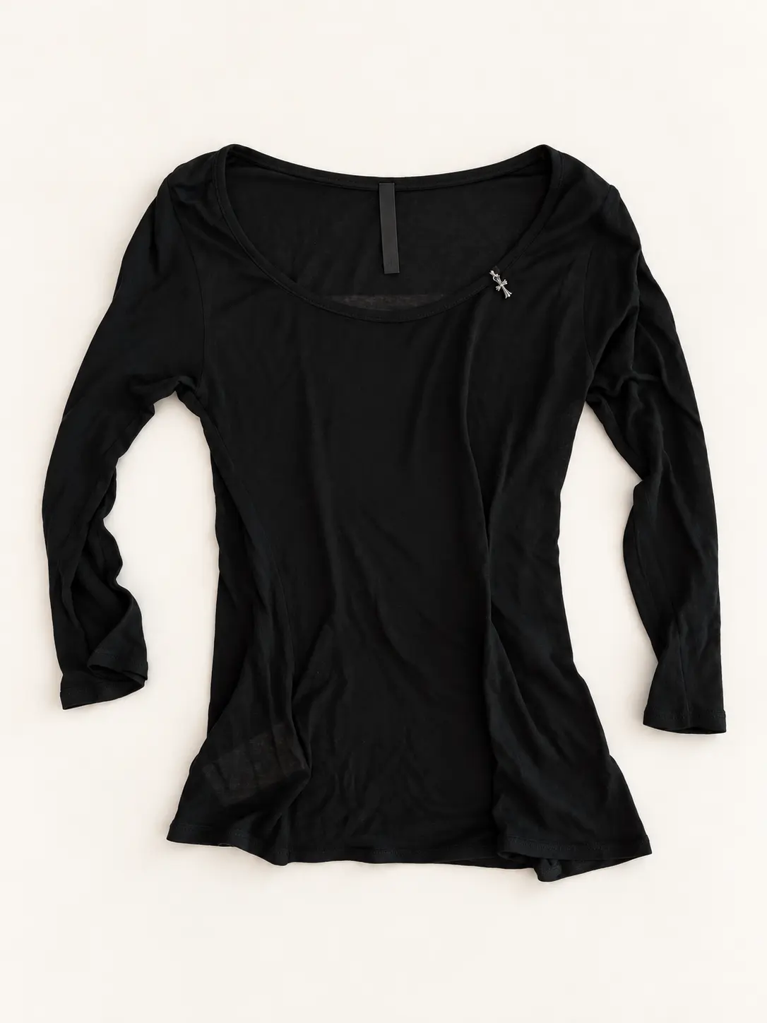 Cross Detail Scoop Neck Top