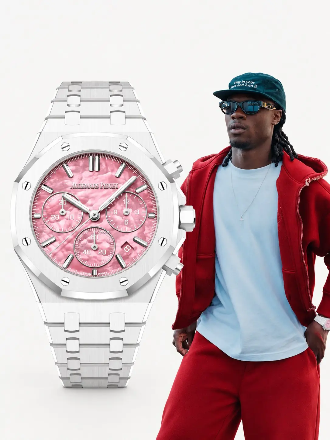 Royal Oak White Ceramic Pink Dial Chronograph