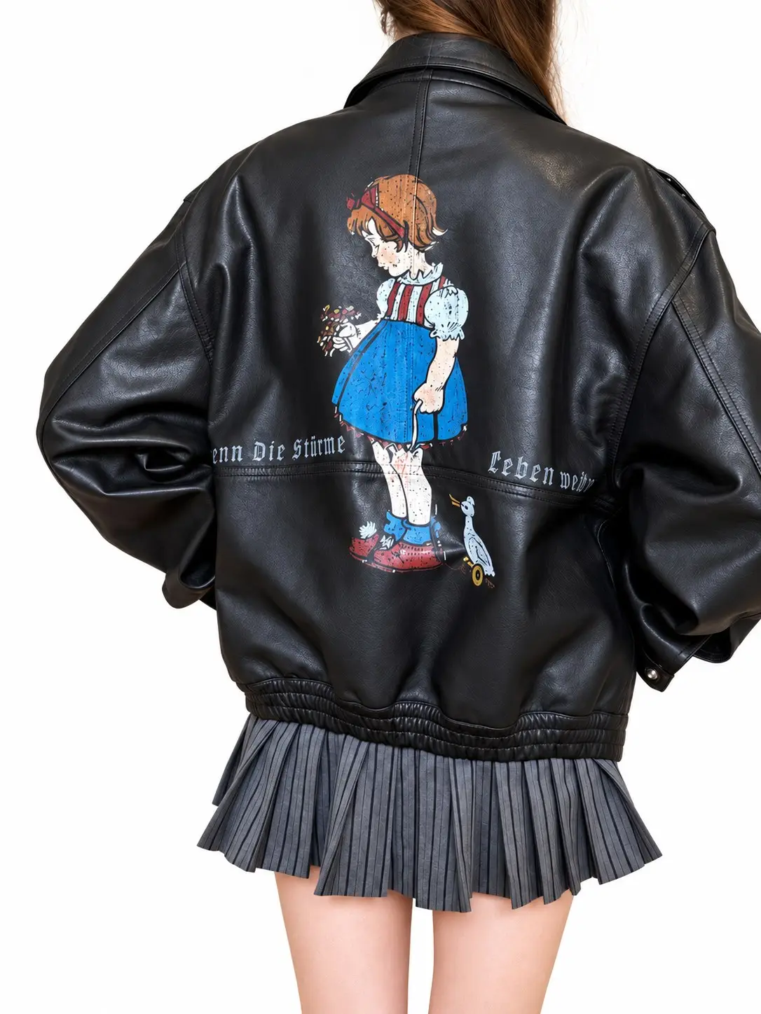 Graphic Leather Jacket